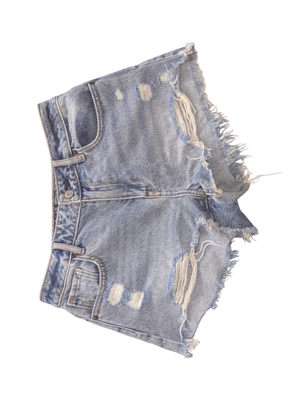 PacSun High Rise Festival Light Blue Distressed Denim Women’s Shorts Size 27